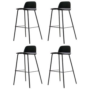 16 Kit 4 Banquetas Altas Hana RIvatti 89,50 cm -Altura- em PP Preto e Base em Aco Pintada a Po